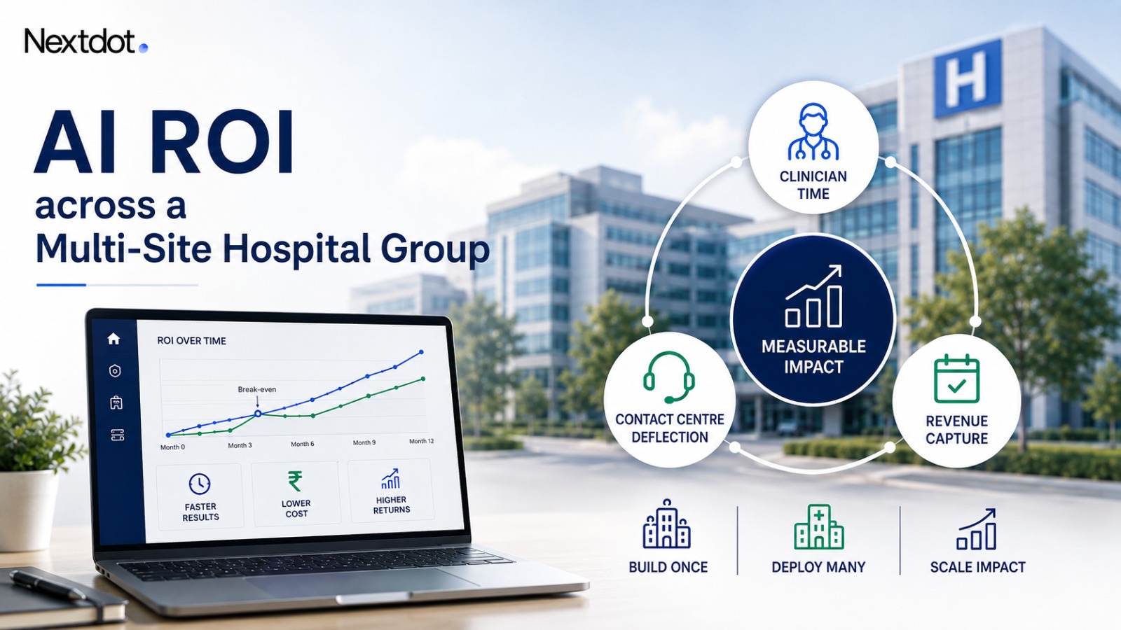 AI ROI model across a multi-site hospital group