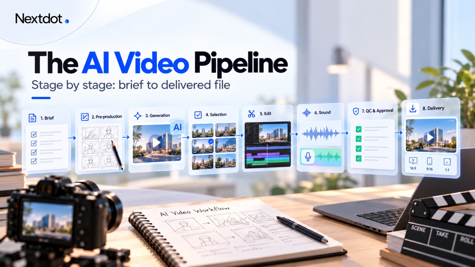 AI video production workflow from brief to final delivery