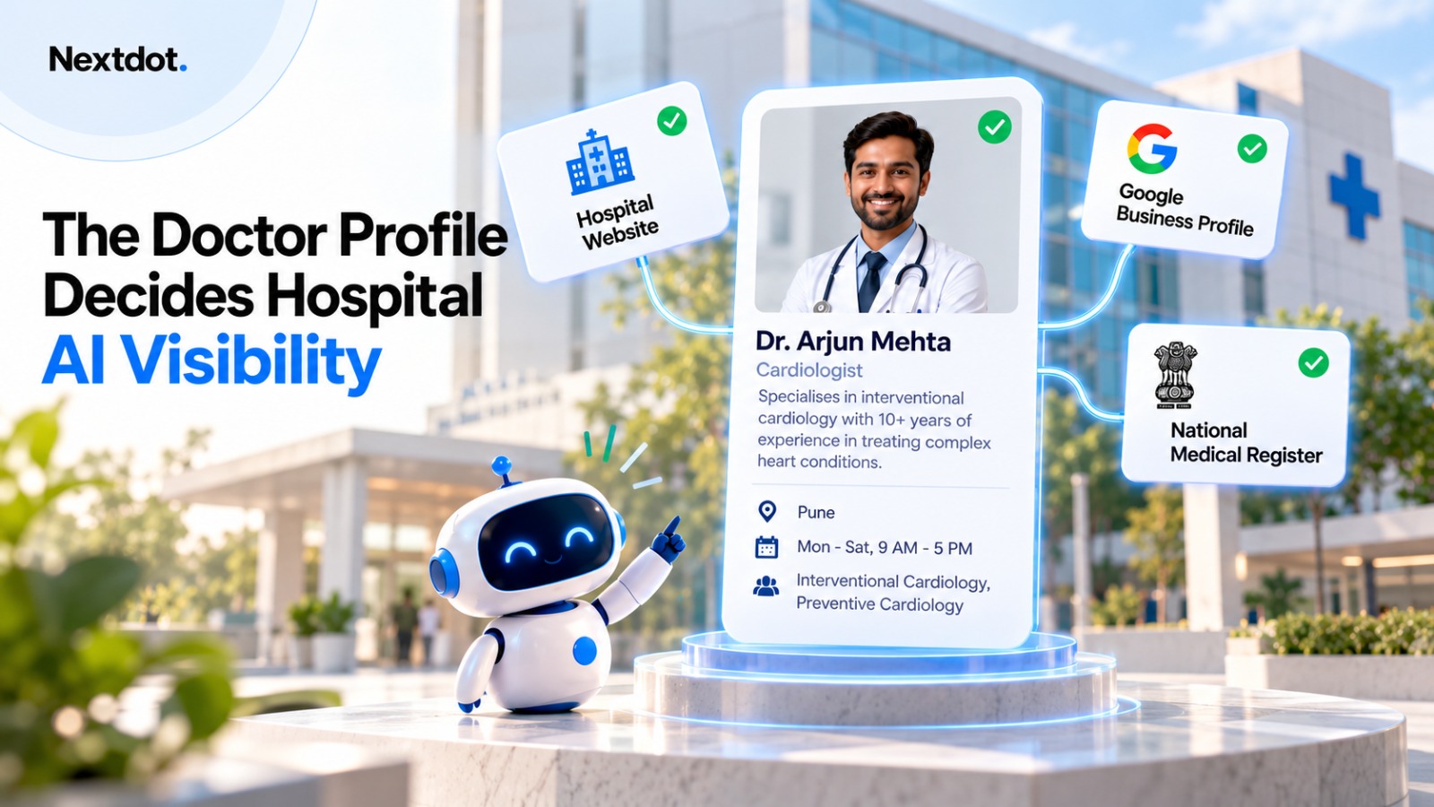 Doctor profile details improving hospital AI visibility