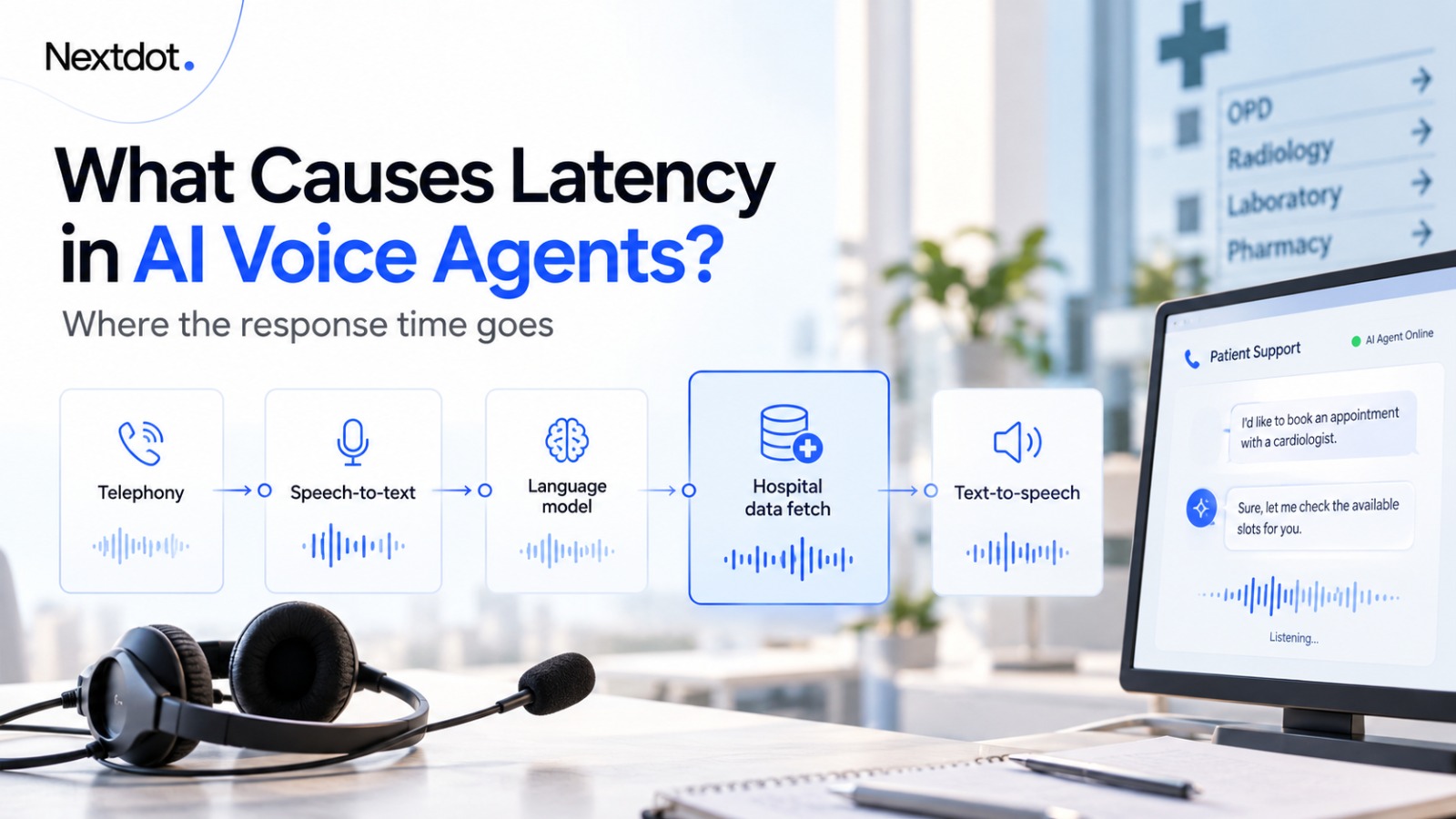 Key stages affecting response time in hospital AI voice agents